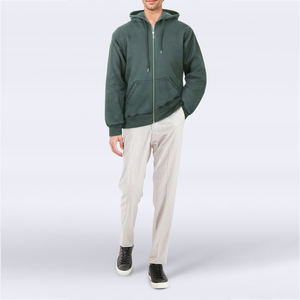 Sudaderas con capucha con cremallera en blanco de lana de algodón para hombre, ropa de calle desgastada Vintage personalizada, diseño para estilo informal urbano y comodidad - Product Image 5