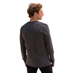 <b>Men</b> <b>Dark</b> <b>Grey</b> 100% Luxury Organic Cotton Crew Neck T <b>Shirt</b> Pre Shrunk GOTS Certified Premium Long Sleeve Breathable Fit Tee - Product Image 6
