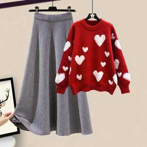 Autumn Set HANO Regular Plus Size Unisex Lightweight Reversible Breathable 100% Cotton Knit High-Waist Loose Sweater Half <b>Skirt</b> - Product Image 3