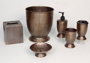 Juego de baño y baño con marco de forma redonda de corte láser de Color dorado, suministros de tocador, precio al por mayor del proveedor indio - Product Image 6