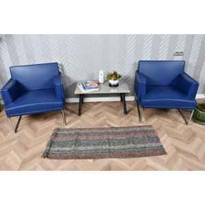 Tapis turc 1,8 x 4,4 pieds, petit tapis vintage, tapis en laine gris abstrait - Product Image 1