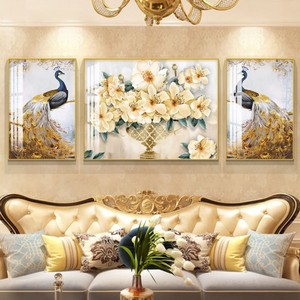 Vendita calda tela digitale animale <span class=keywords><strong>soggiorno</strong></span> decorazione divano sfondo pittura murale High-End sentire tre murales comuni - Product Image 1