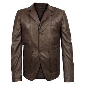 Blazer en cuir à la mode pour hommes sur mesure Blazer en cuir à la mode pour hommes, Blazer en cuir pour hommes Coupe décontractée Produit de haute qualité très vendu - Product Image 1