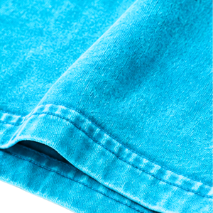 T-shirt ample vintage délavé bleu pour homme, manches courtes, col rond, uni, décontracté, streetwear, en coton, teint en pièce, tissu doux - Product Image 5