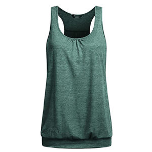 Débardeur de yoga brodé pour femmes gilet d'entraînement de gymnastique à séchage rapide avec t-shirt de course de fitness sans manches solide grande taille chemisier mince - Product Image 2