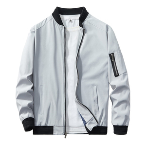 . Blouson aviateur pour homme, tissu léger et respirant, fermeture à glissière sur le devant, parfait pour la marche, la randonnée, la gym et les tenues décontractées quotidiennes - Product Image 2