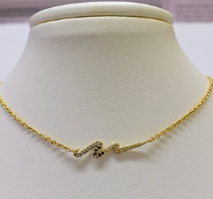 Bella S925 14K Gold Plated Luxury Modern Elegant Blue Sapphire Citrine Statement Necklace Customizable for Retail OEM ODM Unisex - Product Image 1