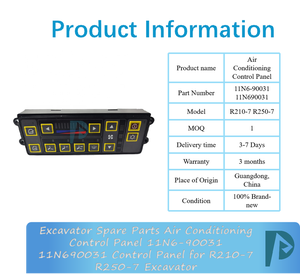 Panel de Control de Aire Acondicionado para Excavadora, Repuesto 11N6-90031/11N690031 para R210-7/R250-7 - Product Image 3