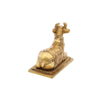Estatua de Nandi de latón pulido de 14cm, Ídolo de vaca sagrada, artesanía decorativa de Metal - Product Image 4