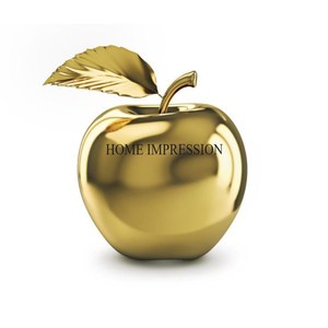 Color negro recubierto de polvo y chapado en oro Apple y pera diseñador conjunto de 2 escultura de Metal resistente acentos decorativos para el hogar - Product Image 6