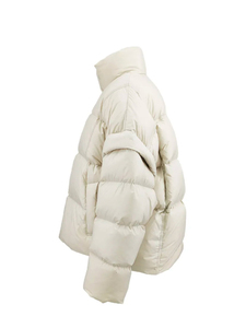 Chaqueta parka de invierno con logotipo personalizado para mujer, Abrigo acolchado ligero con capucha desmontable, Chaqueta larga - Product Image 5