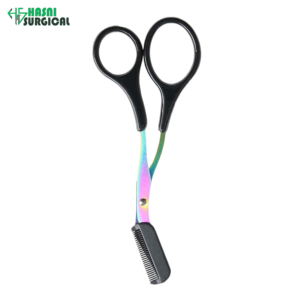 Tijeras Quirúrgicas Profesionales para Cejas con Peine, Hoja Curva de Acero Inoxidable - Product Image 2