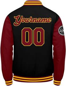2026 Varsity Jacket OEM Custom Design Letterman Jacket Baseball Leather Streetwear <b>Coat</b> Varsity Bomber Jacket for <b>Men</b> Breathable - Product Image 6