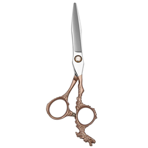 Ciseaux de coiffure en acier métallique à lame tranchante droite pour la beauté meilleure qualité Dragon poignée cisaillement acier au carbone - Product Image 1