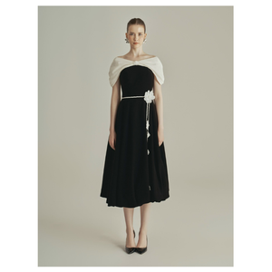 Chic Raven Vestido MIDI de alta calidad Sofisticación sin esfuerzo con estilo atemporal Dulce cintura natural - Product Image 2