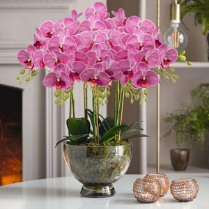 THAOF-029 ศุลกากรยอมรับกล้วยไม้สีเหลืองสีสันสดใส 38 นิ้วดอกไม้ประดิษฐ์ฟาลาเอ็นอปซิสสัมผัสจริง - Product Image 6