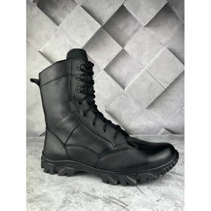 Chaussures de randonnée montantes pour hommes en cuir véritable, résistantes à l'usure, antidérapantes, pour l'hiver et l'extérieur, avec embout en acier, noires HAND MARICLES - Product Image 3