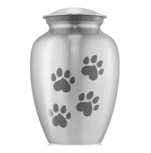 Urnas de cremación de mascotas de aluminio clásicas superiores al por mayor, urnas funerarias de metal a precios bajos con estampado de pata redonda - Product Image 4