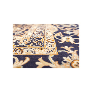 Tapis en soie noué à la main Gulmarg bleu, motif rectangulaire traditionnel chinois en patchwork, pour la maison, adolescents, 10 mm - Product Image 3