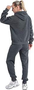 Women's 100% Cotton <b>2</b>-<b>Piece</b> Fleece Tracksuit Pullover Hoodie with Pockets Comfortable <b>Lounge</b> Wear and Casual Days <b>Sets</b> - Product Image 5