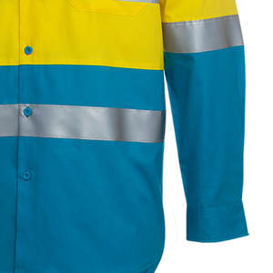 เสื้อทำงานเพื่อความปลอดภัยสูงผ้าคอตตอนใส่สบาย, ชุดทำงานทำจากผ้าฝ้ายสะท้อนแสงน้ำหนักเบาตามสั่ง - Product Image 6