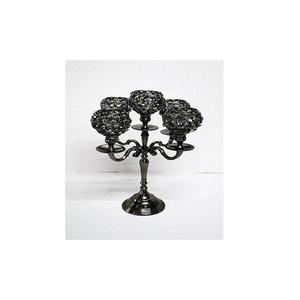 Decorative Iron <b>Candle</b> <b>Holder</b> 40cm Long with 3 <b>Pillar</b> Eco-Friendly Durable Handmade <b>Black</b> Matt Finish - Product Image 4