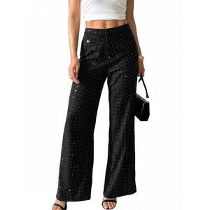2025 New Fashion Casual Wear <b>Women's</b> Rhinestone <b>Trousers</b> Street Wear <b>Lightweight</b> Ladies <b>Trousers</b> <b>For</b> Sale - Product Image 1