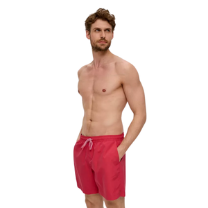 Shorts de bain de haute qualité en Spandex/Polyester, coupe classique, style uni, poches fendues, cordon de serrage, logo personnalisable vintage - Product Image 1