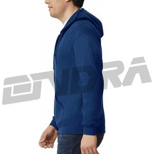 เสื้อฮู้ดซิปสีน้ำเงินกรมท่า สไตล์คลาสสิก ผ้าเนื้อนุ่ม ทนทาน ทรงหลวม ใส่สบาย เหมาะสำหรับใส่ทุกวัน ทั้งผู้ชายและผู้หญิง สวมใส่ได้ทุกฤดู - Product Image 2