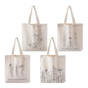 Custom Winter Embroidery Promotional Cotton <b>Canvas</b> <b>Tote</b> Bag-Fashion Portable Shopping Bag with Custom Logo & Color - Product Image 1