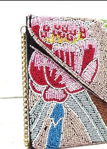 Bolso de mano con cadena cruzada, con cuentas, tipo sobre - Product Image 3