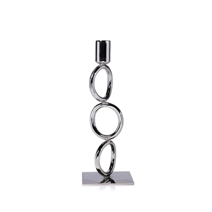 Customizable Silver Chain Shape <b>Candle</b> Pillar <b>Holder</b> Elegant Taper Candlestick <b>Holder</b> for Home Easter Decoration Tabletop Decor - Product Image 1