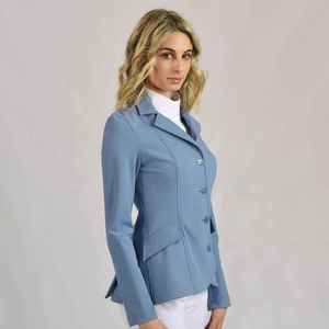 Chaqueta de Montar Azul Marino para Mujer, Poliéster y Algodón, para Salto Ecuestre, Corte Clásico, Manga Larga, Logotipo Personalizado VI-HRJ-001 - Product Image 5