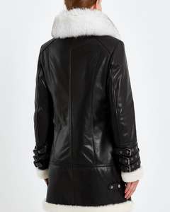 เสื้อแจ็คเก็ตหนังแกะแท้สำหรับผู้หญิงเสื้อโค้ทฤดูหนาวขนยาวและระบายอากาศได้ดี - Product Image 4