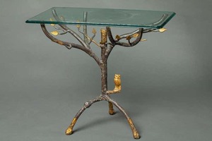 Cây mới đứng lá kim loại hiện đại bên bàn-Cơ sở động vật rạng rỡ cho một thẩm mỹ trang trí nhà ấm áp và mời - Product Image 5