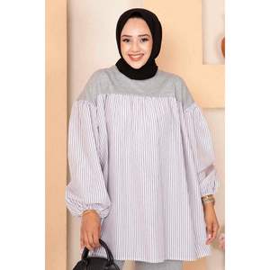 Ensemble 2 pièces détaillé avec poche à manches ballon gris avec deux pièces Commande minimum 2 pièces - Product Image 4