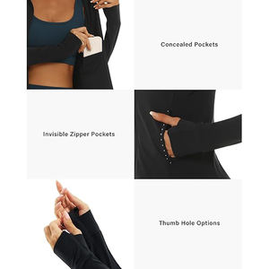 Full Zip Stretch Wear Women Lightweight <b>Jacket</b> Soft <b>Yoga</b> Activity Top Comfort Nylon Spandex Training Fabric - Product Image 4