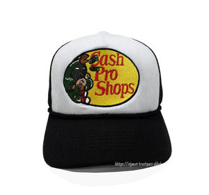 Cash Pro Shop Logo Personnalisé Écusson Brodé Logo Nouveau Design Casquettes de Sport Haut Profil 5 Panneau Chapeaux de Camionneur Maille Retour Meilleure Usine - Product Image 1