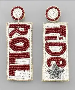 Venta al por mayor hecho a mano multicolor semilla cuenta US bandera gota pendientes colorido joyería de moda - Product Image 3