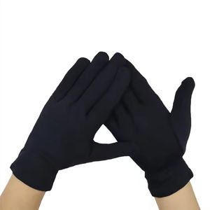 Gants de fitness en coton noir pur à 100% avec logo personnalisé, gants élégants pour bijoux de robe - Product Image 2