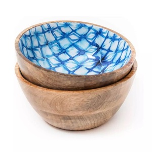 Bols en bois Design de finition moderne et matériau naturel Bol à soupe en bois décoré Finition multiple et conception en forme - Product Image 4