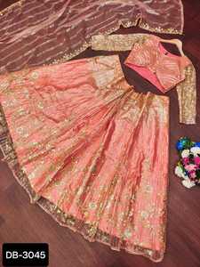 Estilo indio y pakistaní para bodas y festivales, Material de red pesado, diseño de secuencia de bordado, trabajo Lehenga Choli Dupatta - Product Image 2