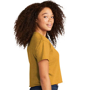 Antique Gold Women's Festival Crop Tee T-Shirt Printed Pattern 5/35 Poly/<b>Combed</b> Ring Spun Cotton 40 Singles for <b>Baby</b> Age Group - Product Image 1