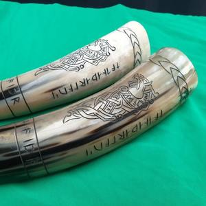 Cuerno para beber medieval vikingo cuerno real natural pulido hecho a mano con la mejor calidad. - Product Image 4