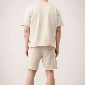 Nueva llegada ácido lavado ropa de calle moda doble conjunto para hombres Camiseta corta 2 piezas conjunto algodón poliéster mezcla Tech conjunto corto hombres - Product Image 2