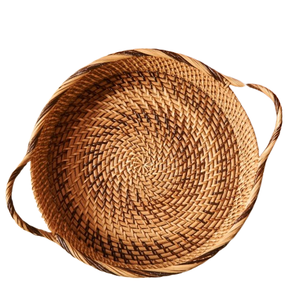 Bandeja de servicio de ratán tejida a mano, bandeja ecológica para comedor, sala de estar y uso en la cocina - Product Image 3