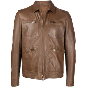 Vestes de moto en cuir véritable avec design personnalisé Veste en cuir véritable respirante pour hommes Veste en cuir véritable tendance à la mode - Product Image 5