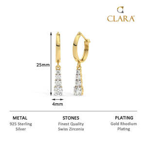 Pendientes de Aro CLARA de Plata de Ley 925 con Baño de Rodio, Diseño Floral, Lindos, con Perlas de Oro de 14K y Oro Rosa, Ideales para Regalo - Product Image 6
