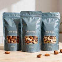 Sachet d'emballage stand-up personnalisé avec logo imprimé, écologique, pour noix et snacks, avec fermeture éclair et fenêtre – Vente en gros usine