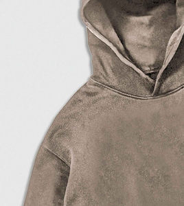 2025 hommes Logo personnalisé imprimé lavage à l'acide sweat à capuche décontracté goutte épaule 100 coton polaire lavage à sec sweat pour hommes - Product Image 4